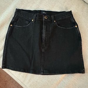 Khaite black denim mini skirt